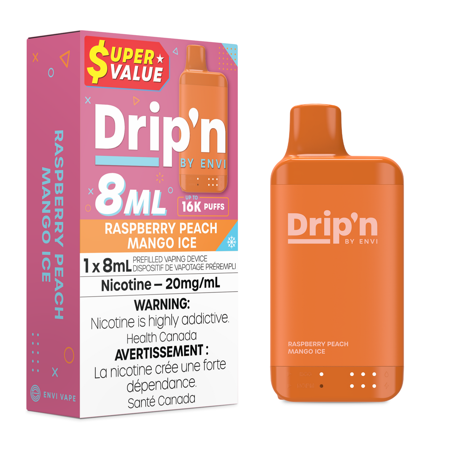 Drip'n 16K - Raspberry Peach Mango Ice