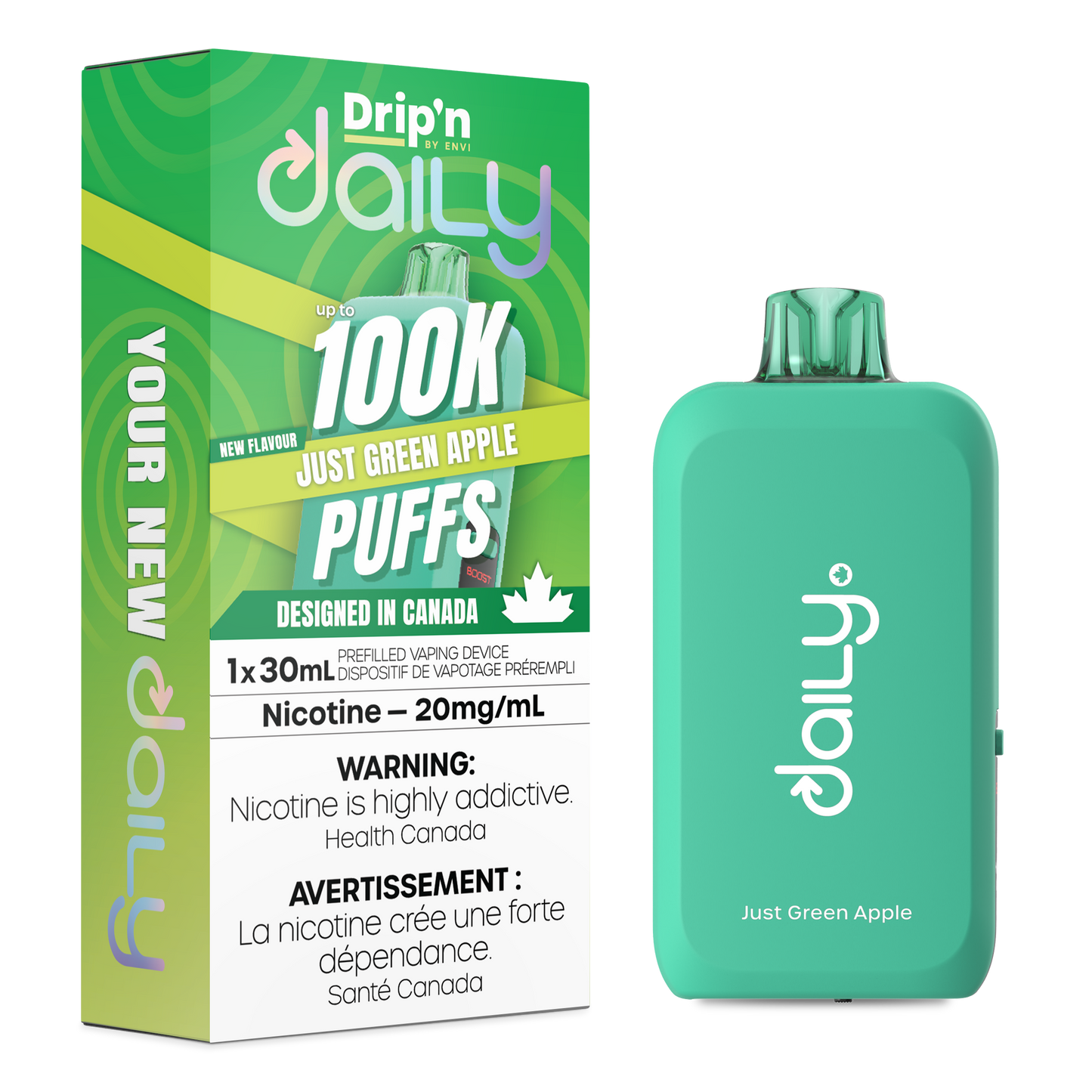 Drip'n Daily- Just Green Apple 100k