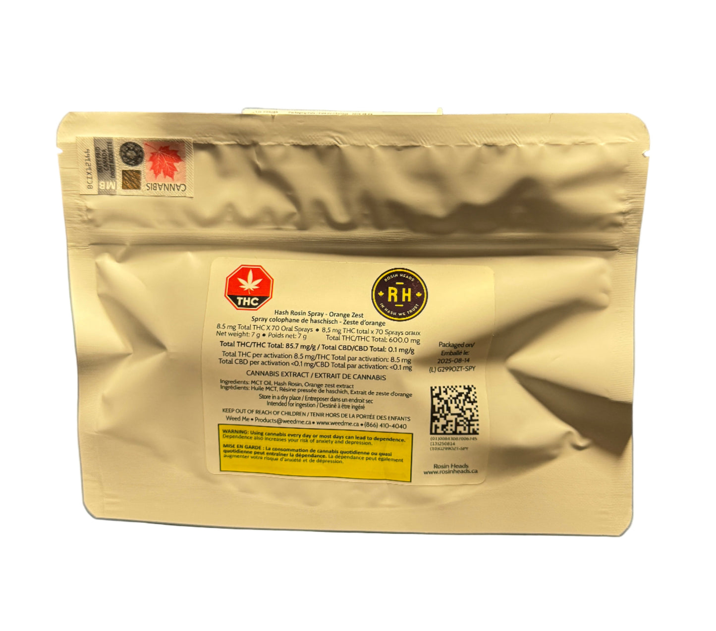Orange Zest Hash Rosin Spray