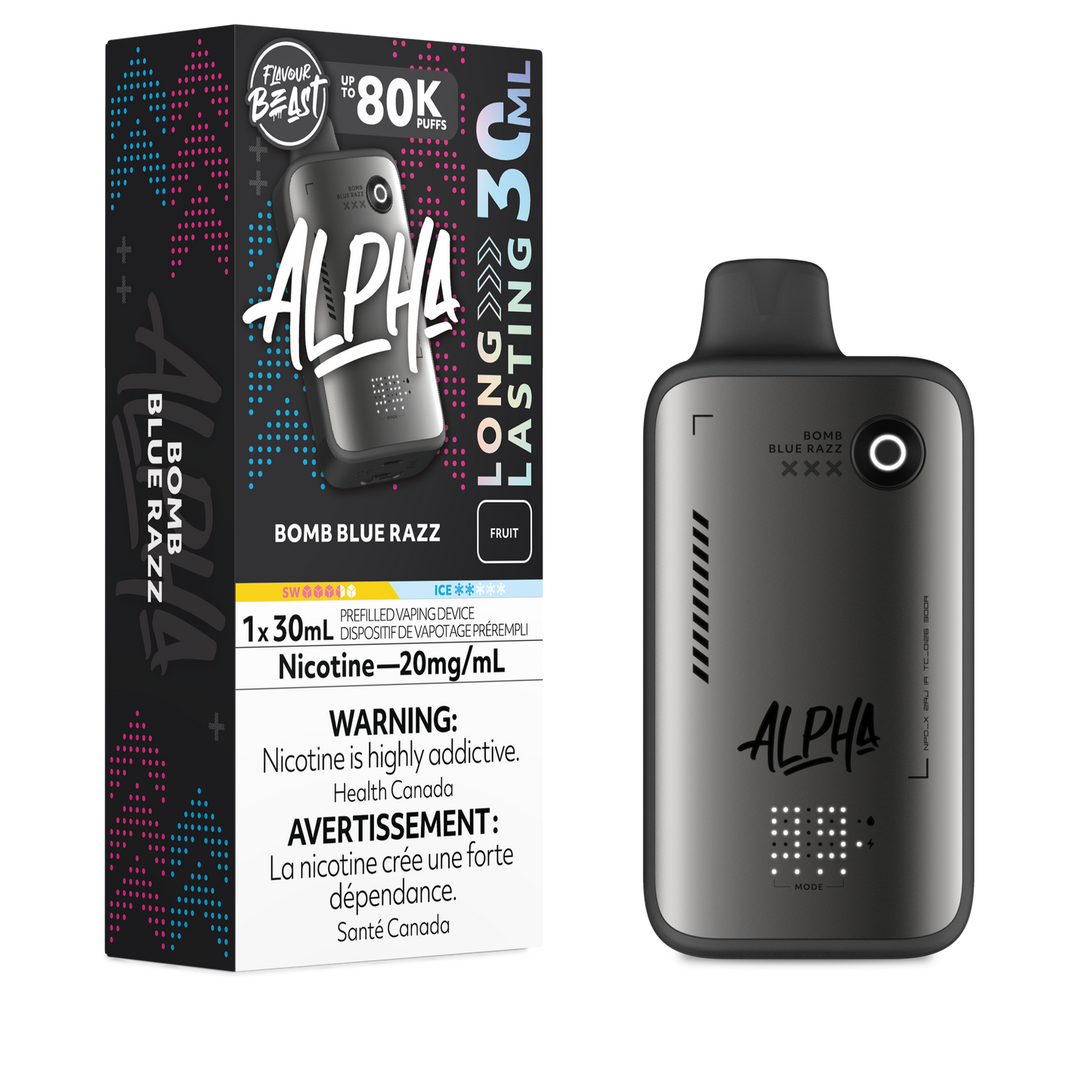 Alpha - Bomb Blue Razz 80K
