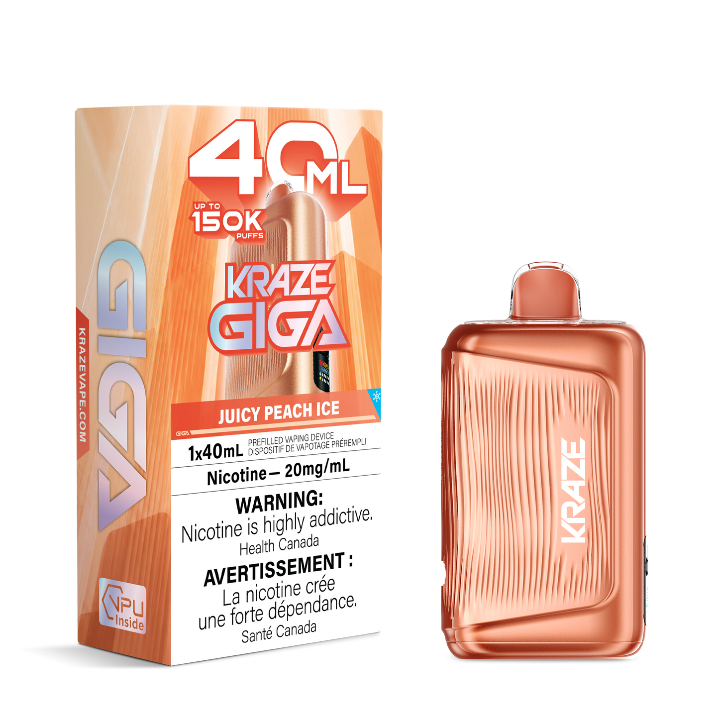 Kraze Giga - Juicy Peach Ice 150K