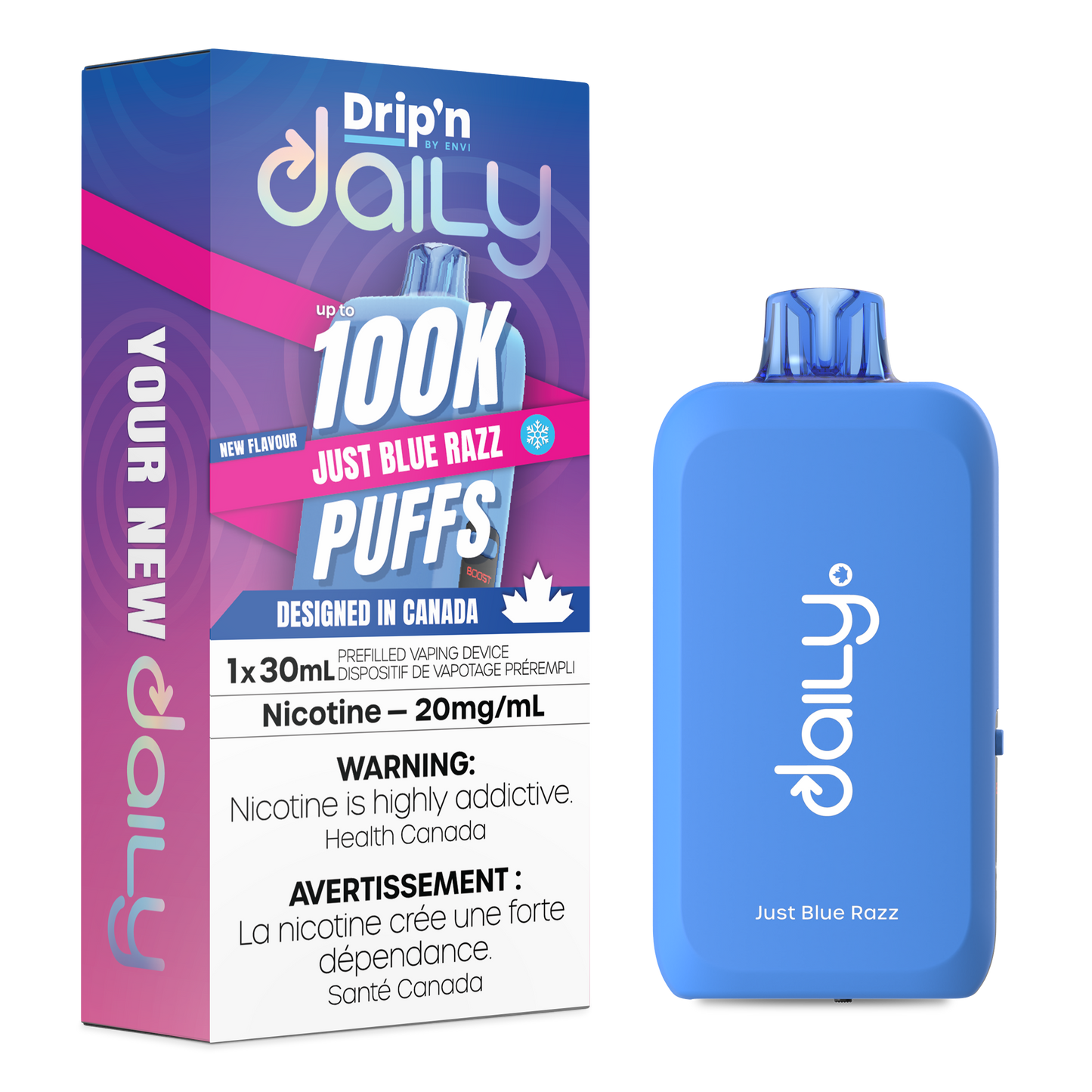 Drip'n Daily- Just Blue Razz 100k