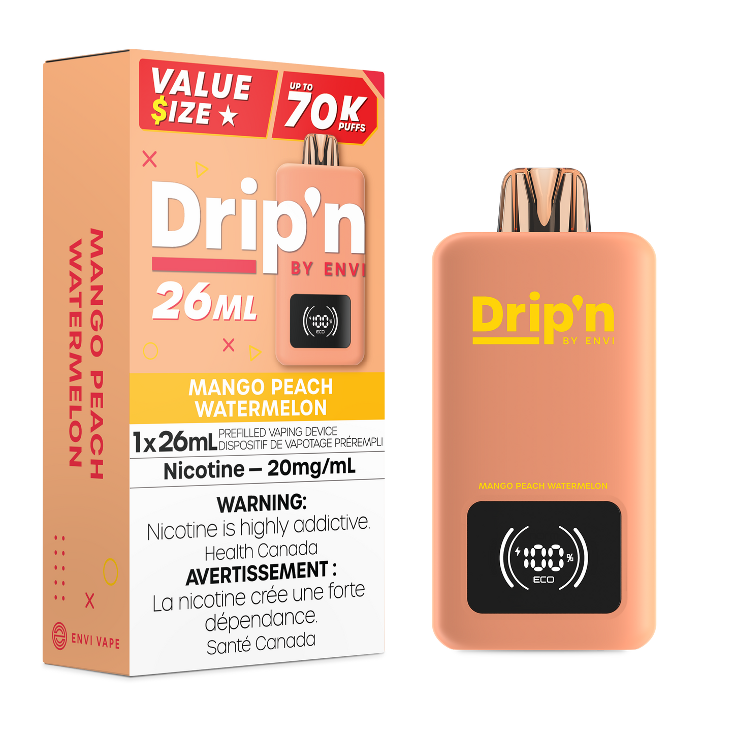 Drip'n 70K - Mango Peach Watermelon