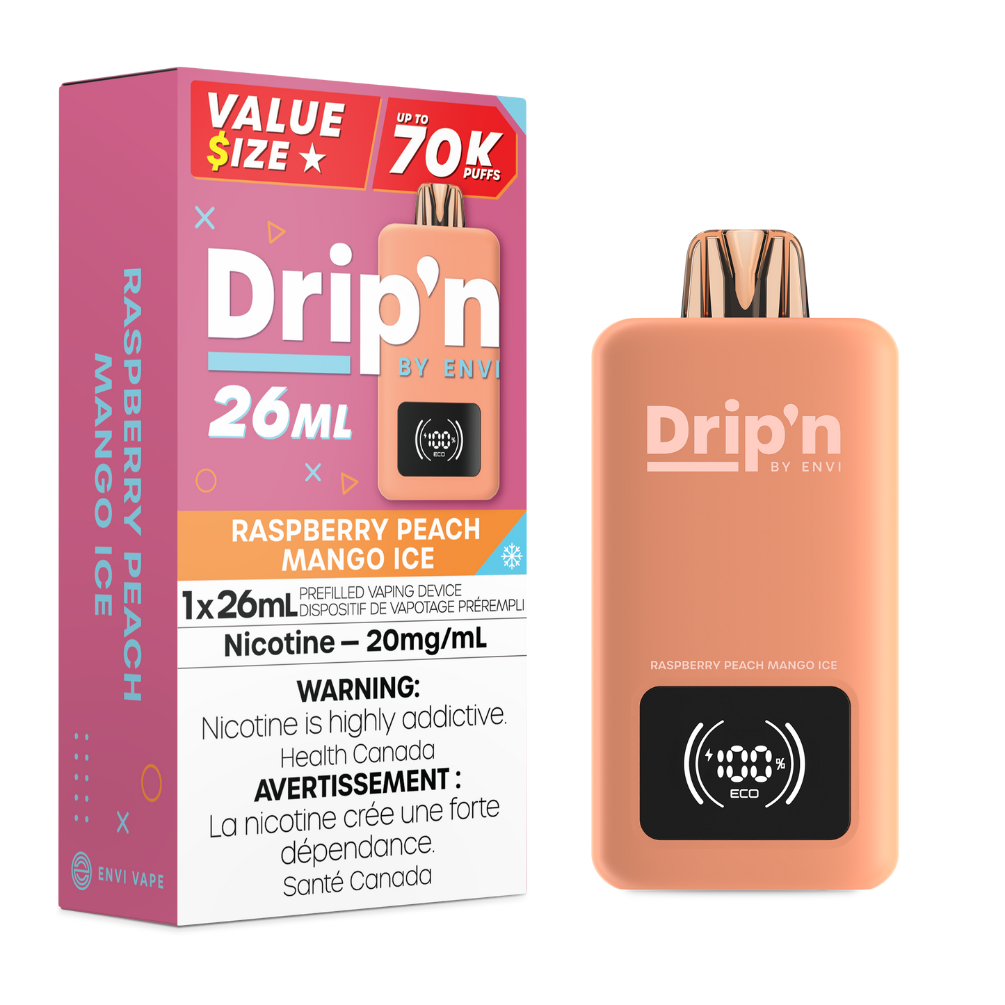 Drip'n 70K - Raspberry Peach Mango Ice 70K
