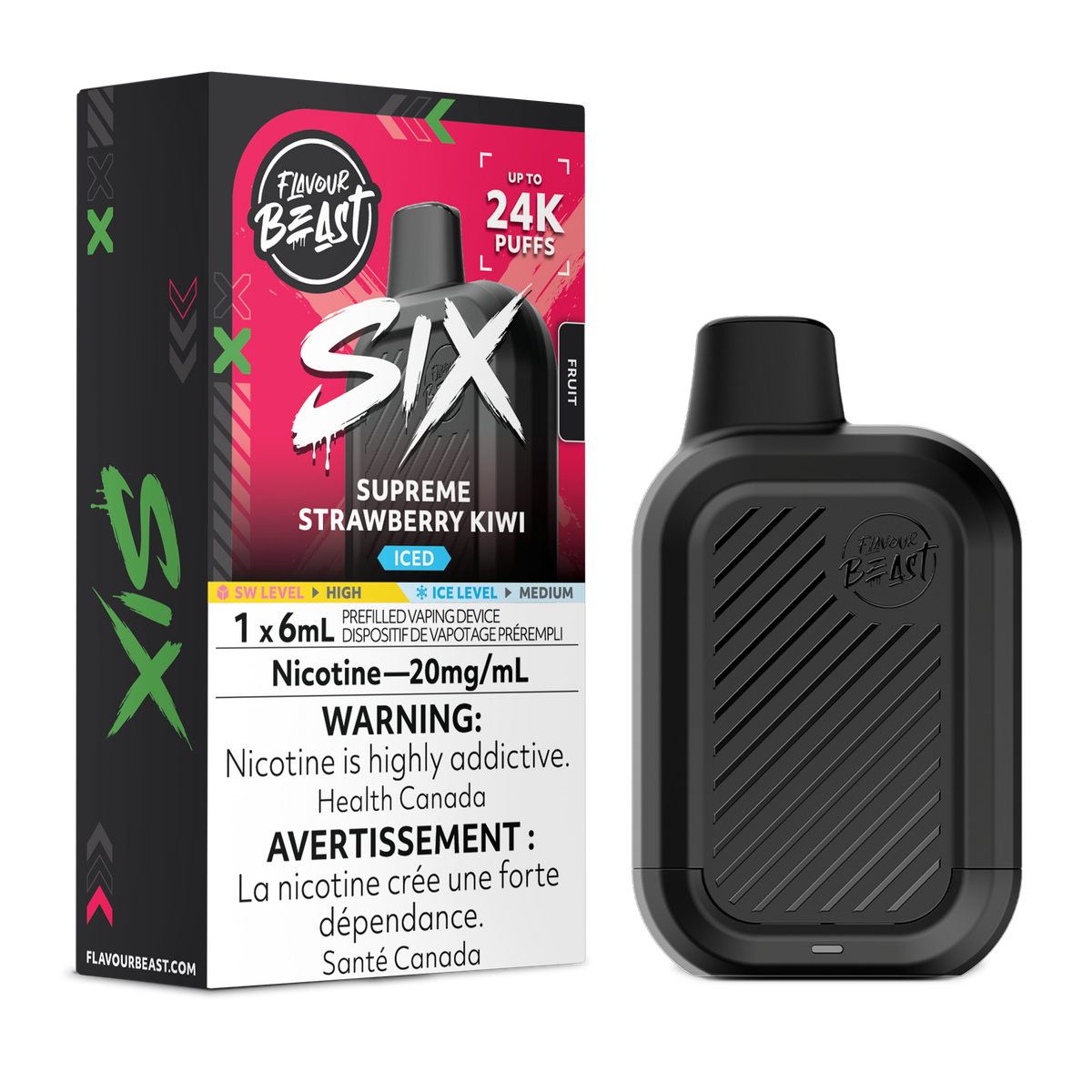 Flavour Beast Six - Supreme Strawberry Kiwi 24K