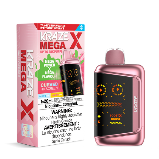Kraze Mega X - Tangy Strawberry Watermelon G Ice 48K
